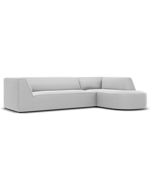 Canapé D'Angle Droit Velours Charles 4 Places gris clair - 273x180x69 cm