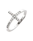 Ring aus rhodiniertem Silber und weißem Zirkonia