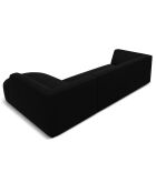 Canapé D'Angle Droit Velours Charles 4 Places noir- 273x180x69 cm