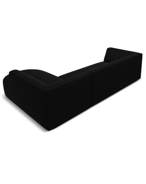 Canapé D'Angle Droit Velours Charles 4 Places noir- 273x180x69 cm
