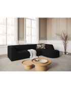 Canapé D'Angle Droit Velours Charles 4 Places noir- 273x180x69 cm