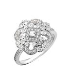 Ring met gerhodineerde zilveren en witte zirkonia