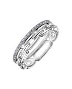 Ring met gerhodineerde zilveren en witte zirkonia