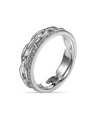 Ring met gerhodineerde zilveren en witte zirkonia