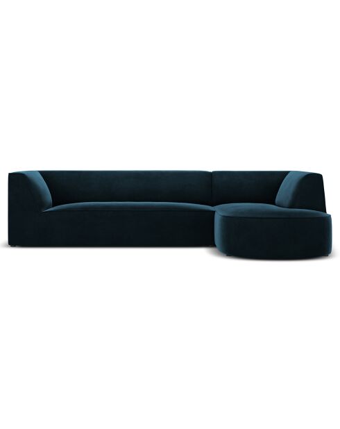 Canapé D'Angle Droit Velours Charles 4 Places pétrole profond - 273x180x69 cm
