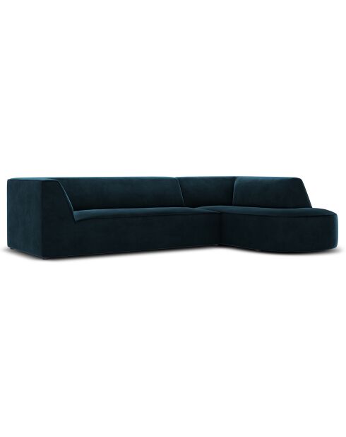Canapé D'Angle Droit Velours Charles 4 Places pétrole profond - 273x180x69 cm