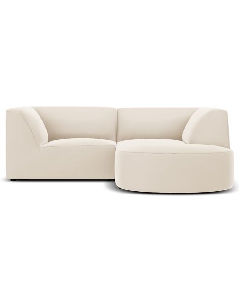 Canapé D'Angle Droit Velours Charles 3 Places beige - 186x180x69 cm