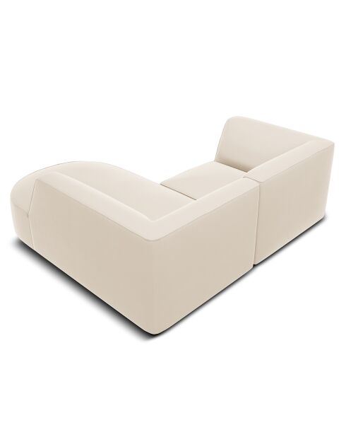 Canapé D'Angle Droit Velours Charles 3 Places beige - 186x180x69 cm