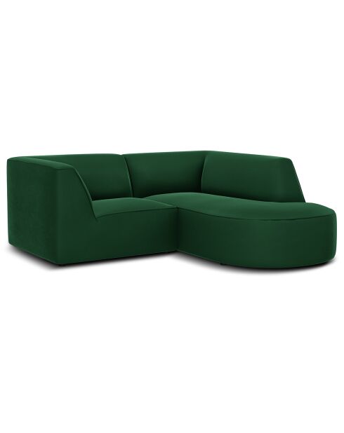 Canapé D'Angle Droit Velours Charles 3 Places vert - 186x180x69 cm
