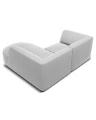 Canapé D'Angle Droit Velours Charles 3 Places gris clair - 186x180x69 cm