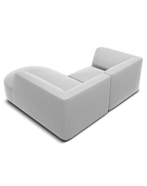 Canapé D'Angle Droit Velours Charles 3 Places gris clair - 186x180x69 cm
