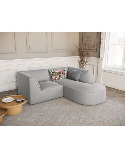 Charles Velvet Ecksofa für rechts, 3-Sitzer, hellgrau — 186x180x69 cm