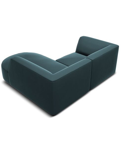 Charles Velvet Rechterhoekbank 3-zits blauw - 186x180x69 cm