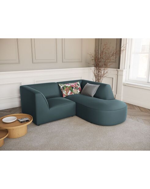 Charles Velvet Rechterhoekbank 3-zits blauw - 186x180x69 cm