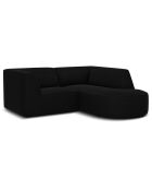 Canapé D'Angle Droit Velours Charles 3 Places noir - 186x180x69 cm