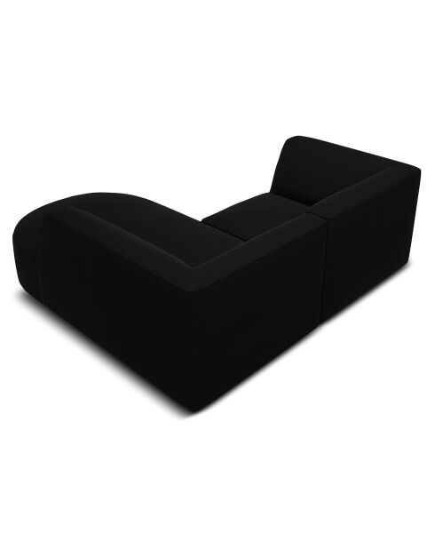 Canapé D'Angle Droit Velours Charles 3 Places noir - 186x180x69 cm