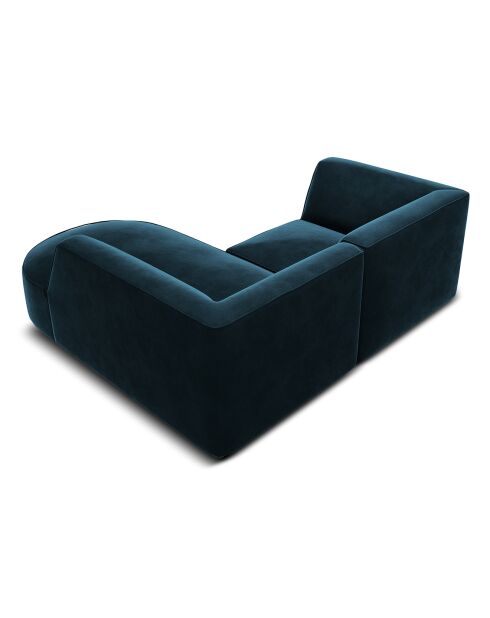 Canapé D'Angle Droit Velours Charles 3 Places pétrole profond - 186x180x69 cm