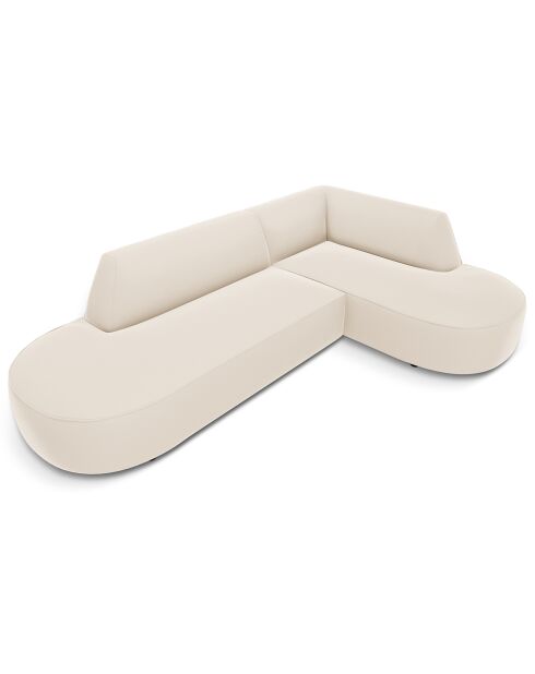 Canapé D'Angle Droit Velours Charles 4 Places beige - 273x180x69 cm