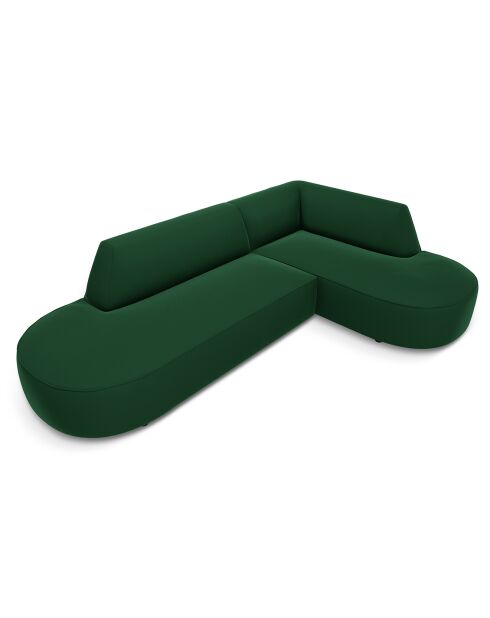 Canapé D'Angle Droit Velours Charles 4 Places vert - 273x180x69 cm