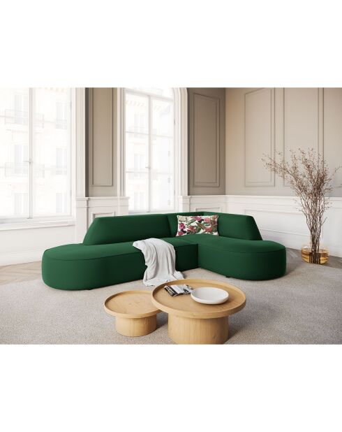 Canapé D'Angle Droit Velours Charles 4 Places vert - 273x180x69 cm