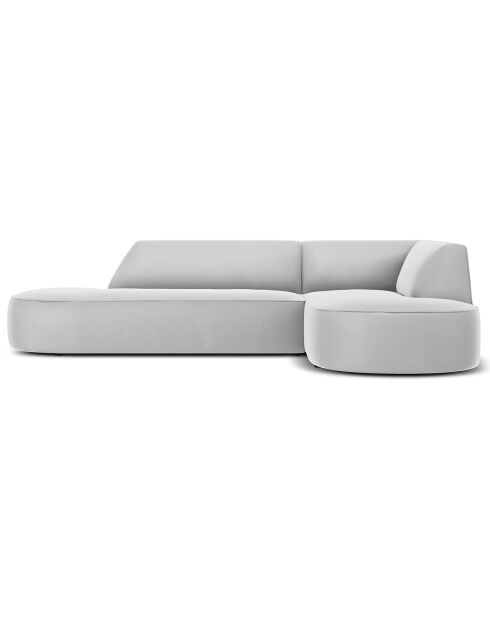 Canapé D'Angle Droit Velours Charles 4 Places gris clair - 273x180x69 cm