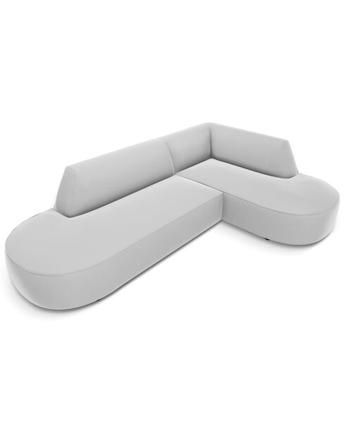 Canapé D'Angle Droit Velours Charles 4 Places gris clair - 273x180x69 cm