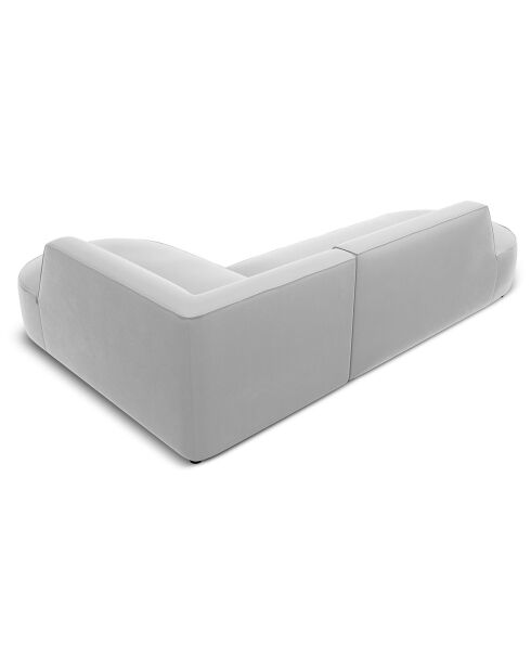 Canapé D'Angle Droit Velours Charles 4 Places gris clair - 273x180x69 cm