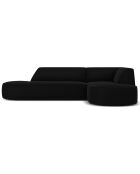 Canapé D'Angle Droit Velours Charles 4 Places noir - 273x180x69 cm