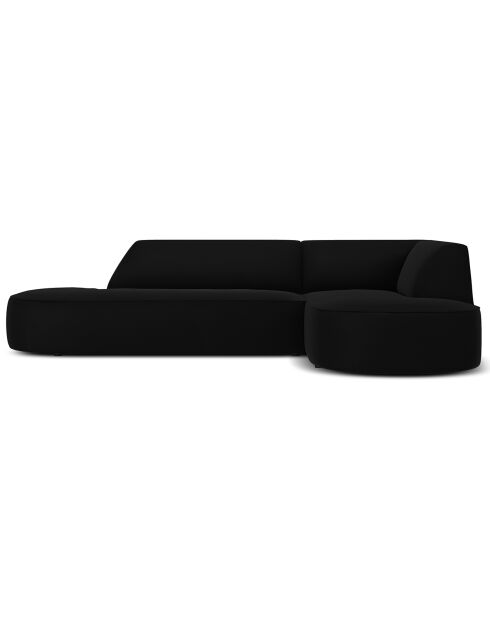 Canapé D'Angle Droit Velours Charles 4 Places noir - 273x180x69 cm