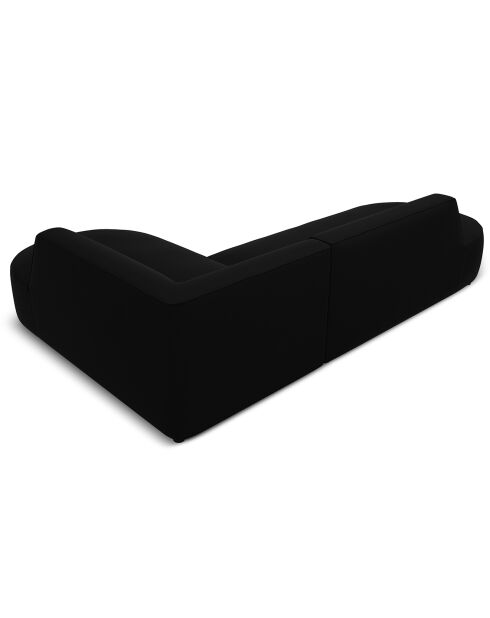 Canapé D'Angle Droit Velours Charles 4 Places noir - 273x180x69 cm