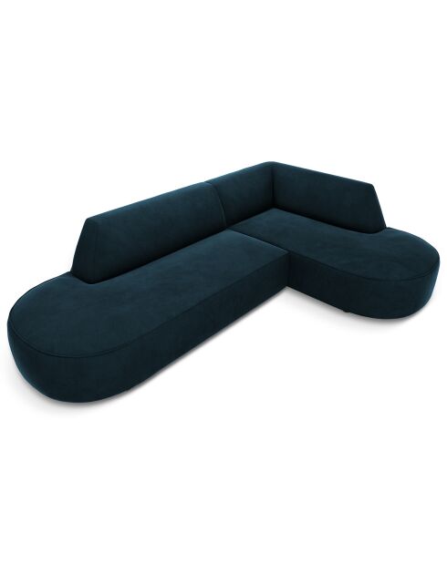 Canapé D'Angle Droit Velours Charles 4 Places pétrole profond - 273x180x69 cm