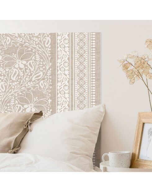 Tête de lit en vinyle Chandra beige - 80x180 cm