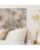 Tête de lit en vinyle Sri Lanka beige - 80x300 cm
