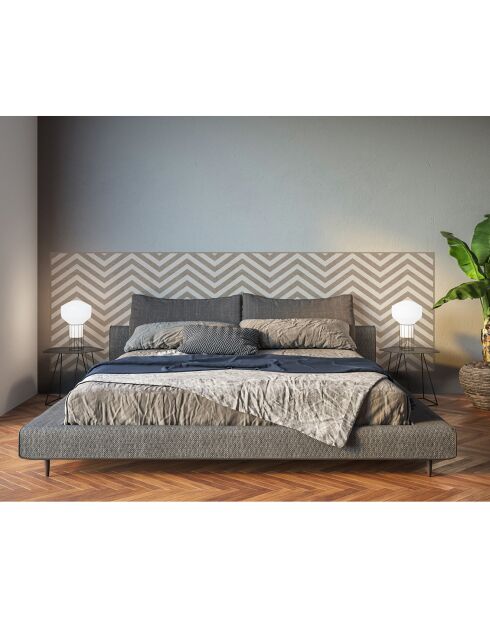 Tête de lit en vinyle Natural Chevron Horizontal beige - 80x150 cm