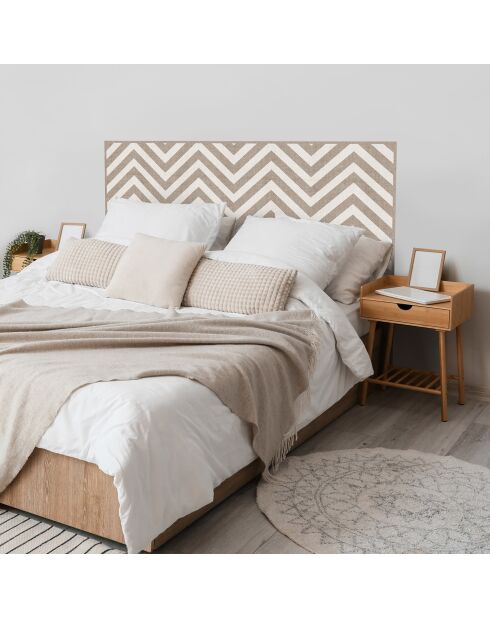 Tête de lit en vinyle Natural Chevron Horizontal beige - 80x160 cm