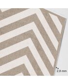 Tête de lit en vinyle Natural Chevron Horizontal beige - 80x150 cm