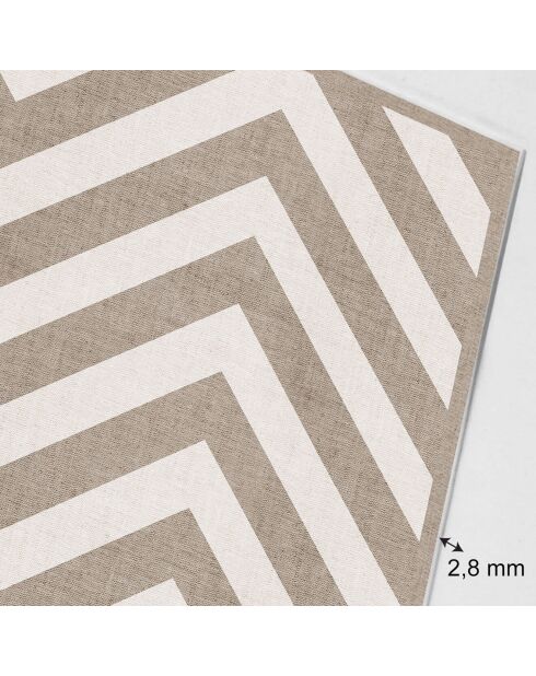 Tête de lit en vinyle Natural Chevron Horizontal beige - 80x150 cm