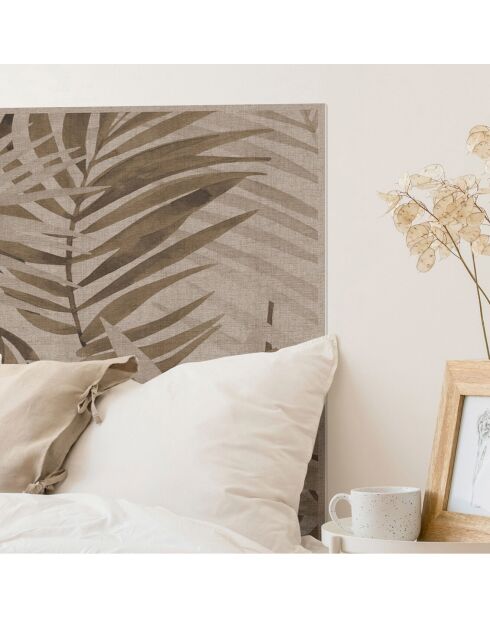 Tête de lit en vinyle Natural Palmeras Sepia beige - 80x160 cm