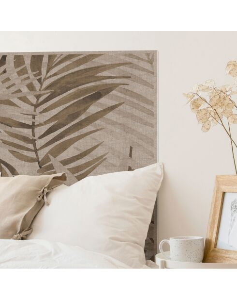 Tête de lit en vinyle Natural Palmeras Sepia beige - 80x200 cm