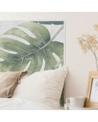 Tête de lit en vinyle Natural Hojas Verdes naturel/vert - 80x105 cm