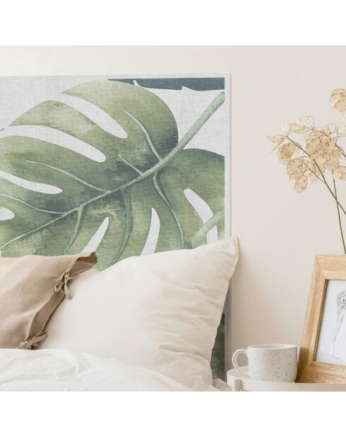 Testiera in vinile naturale Hojas Verdes naturale/verde - 80x160 cm