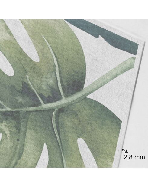 Testiera in vinile naturale Hojas Verdes naturale/verde - 80x160 cm