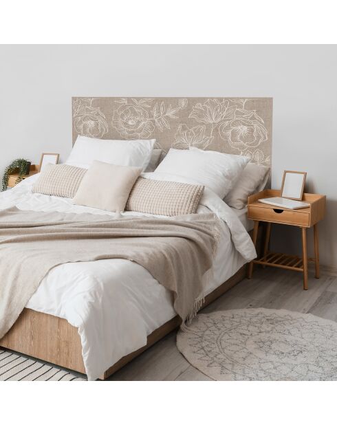 Testiera in vinile beige Natural Rosas - 100x300 cm