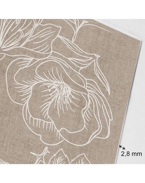 Natural Rosas beige vinyl hoofdbord - 80x150 cm