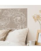 Tête de lit en vinyle Natural Rosas beige - 80x150 cm