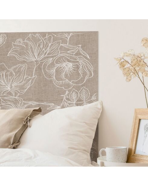 Tête de lit en vinyle Natural Rosas beige - 80x150 cm