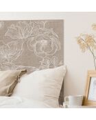 Tête de lit en vinyle Natural Rosas beige - 80x180 cm
