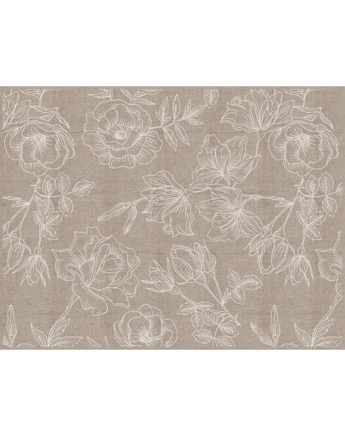 Tête de lit en vinyle Natural Rosas beige - 80x105 cm