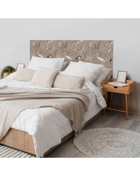 Testiera in vinile beige Pajaros Yute - 80x160 cm