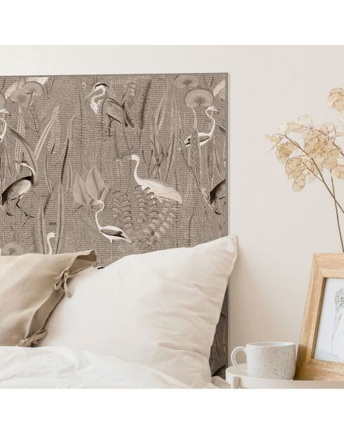 Tête de lit en vinyle Pajaros Yute beige - 80x160 cm